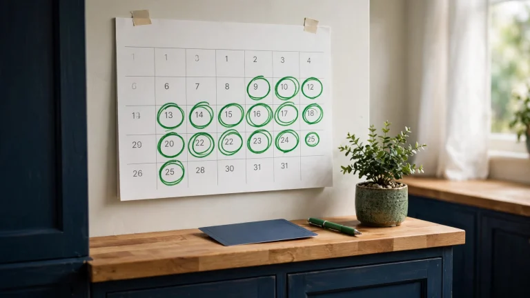 Wall calendar with SNAP payment dates circled in green